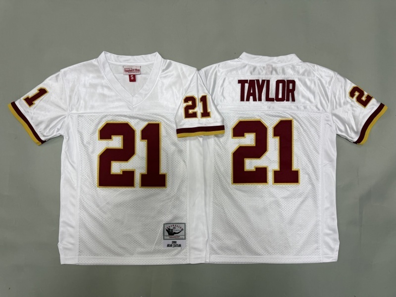 Youth Washington Redskins #21 Taylot White Throwback Limited Nike NFL Jersey 01